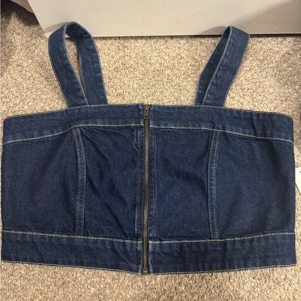 Harper Heritage Zipper Front Jean Crop Top